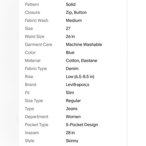 Levi's Women's 711 Skinny Medium-Wash Blue Jeans $59 - Picture 13 of 13